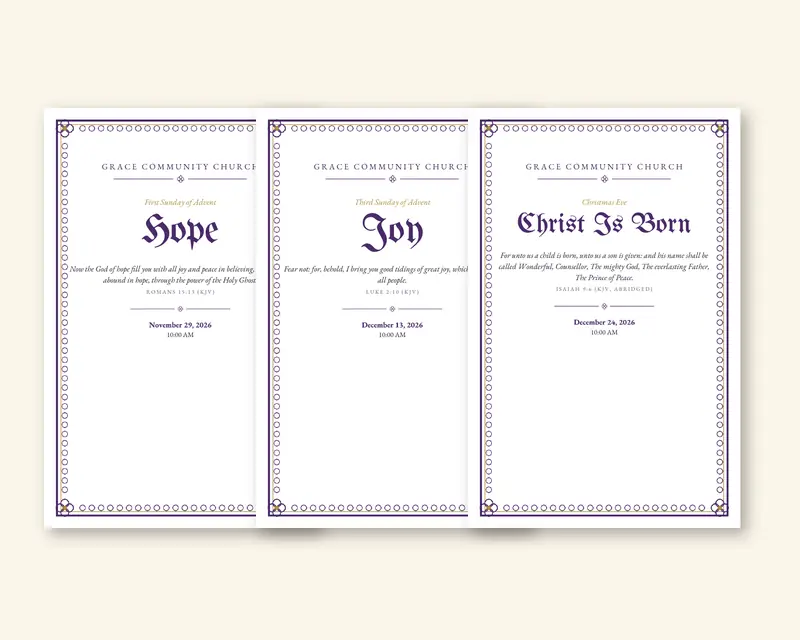 Traditional liturgical church template sample